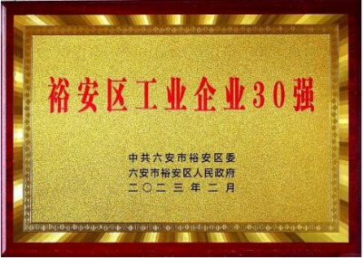 安徽六安裕安區工業企業30 強